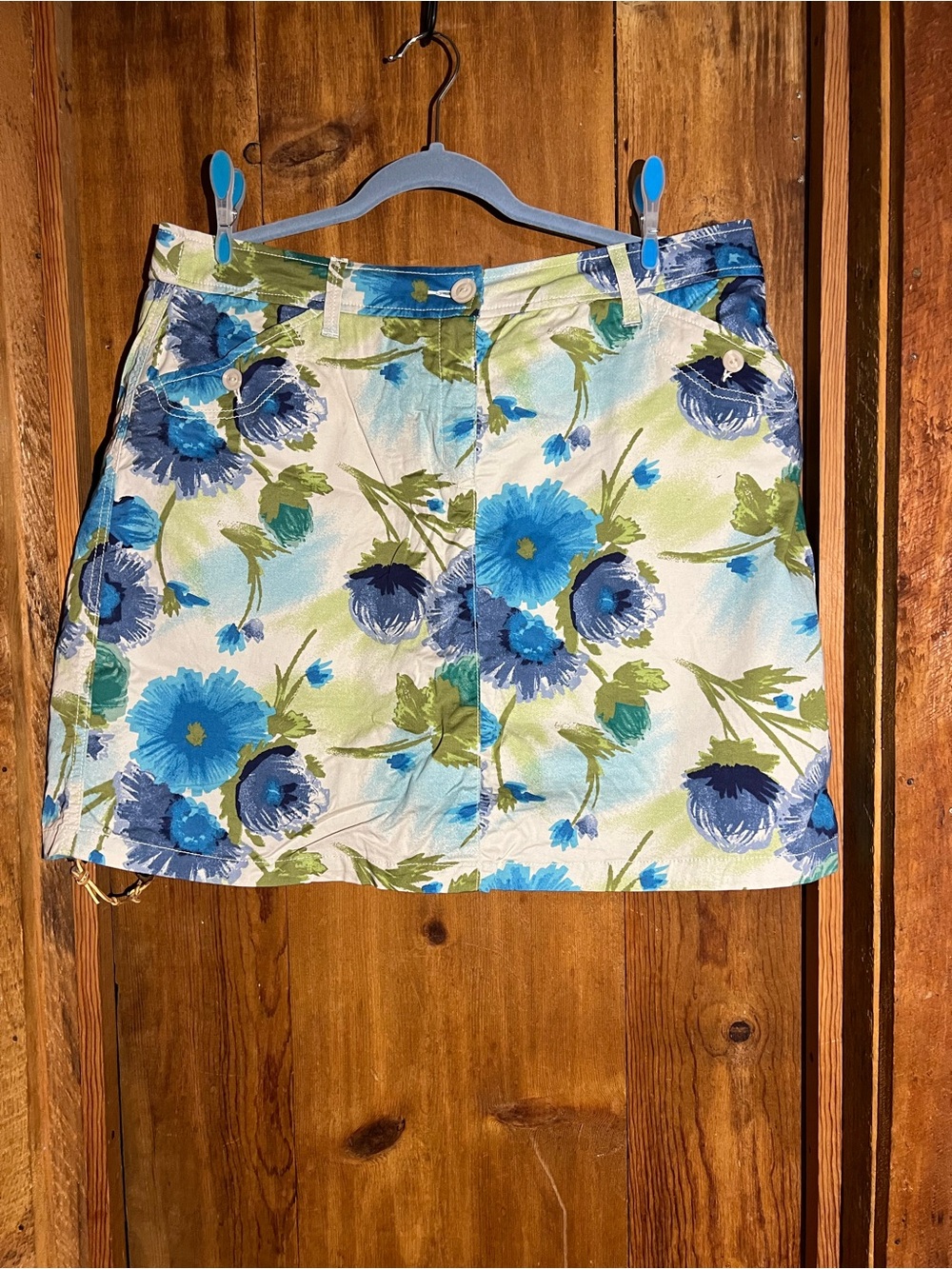 croft & barrow Blue and Green Floral Skort